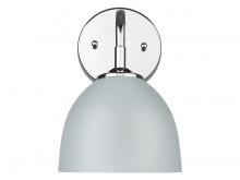  6956-1W CH-MGY - Zoey 1-Light Wall Sconce in Chrome with Matte Gray